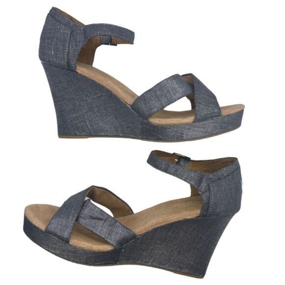 BRAND NEW WEDGE STYLE OPEN TOE ANKLE STRAP WOMEN"S SANDAL - Picture 1 of 16